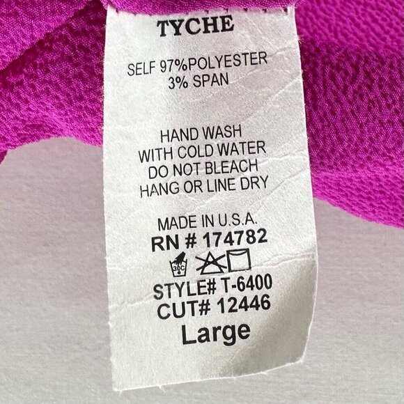 Tyche Tank Top Womens Sz L V-Neck Adjustable Strap Racerback Flowy Cami Fuchsia - Picture 8 of 10